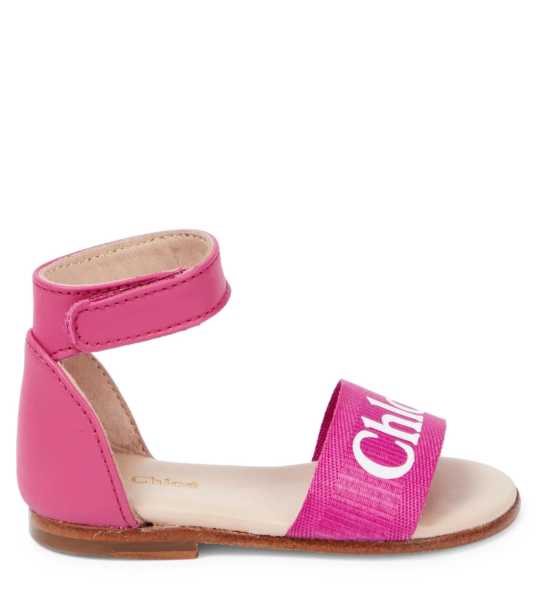 Chloé Kids - Baby logo leather and canvas sandals