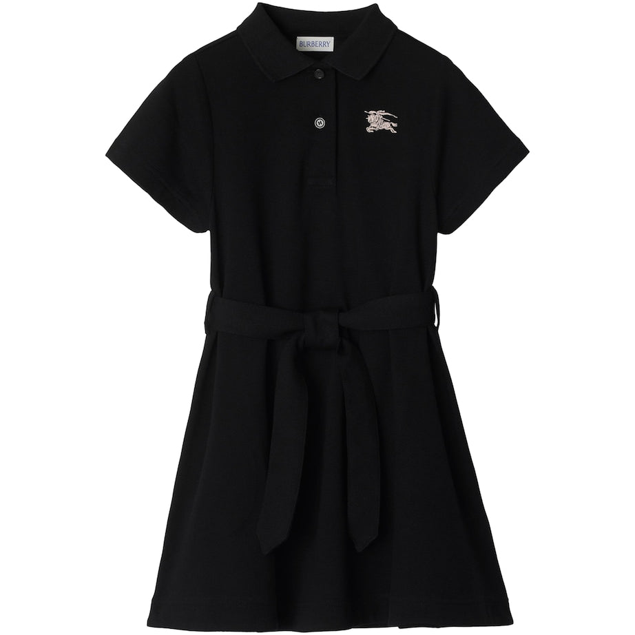 Burberry Kids Black Cotton EKD Polo Dress (3-12 Years)