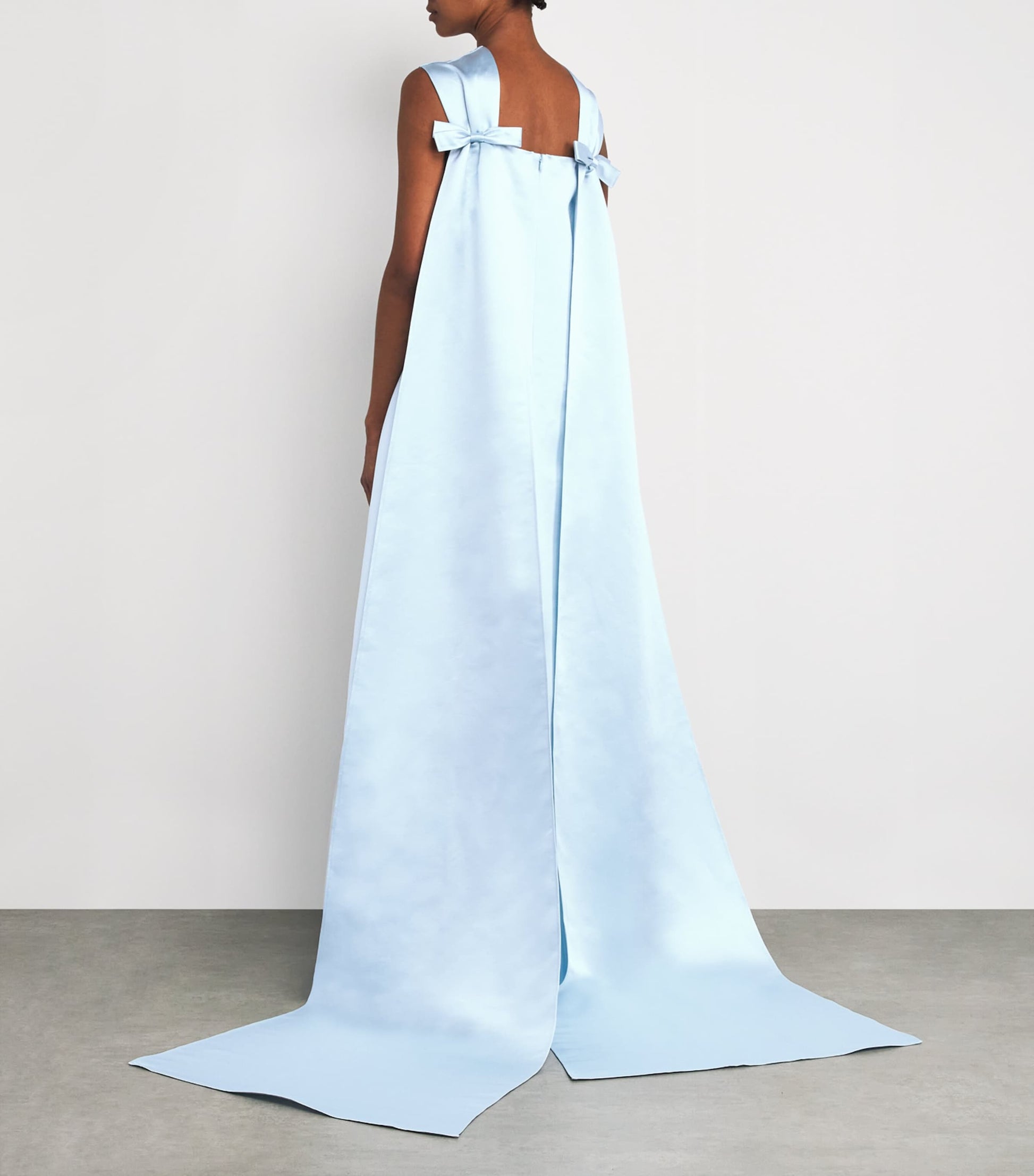 Huishan Zhang Blue Satin Embellished Amoret Gown