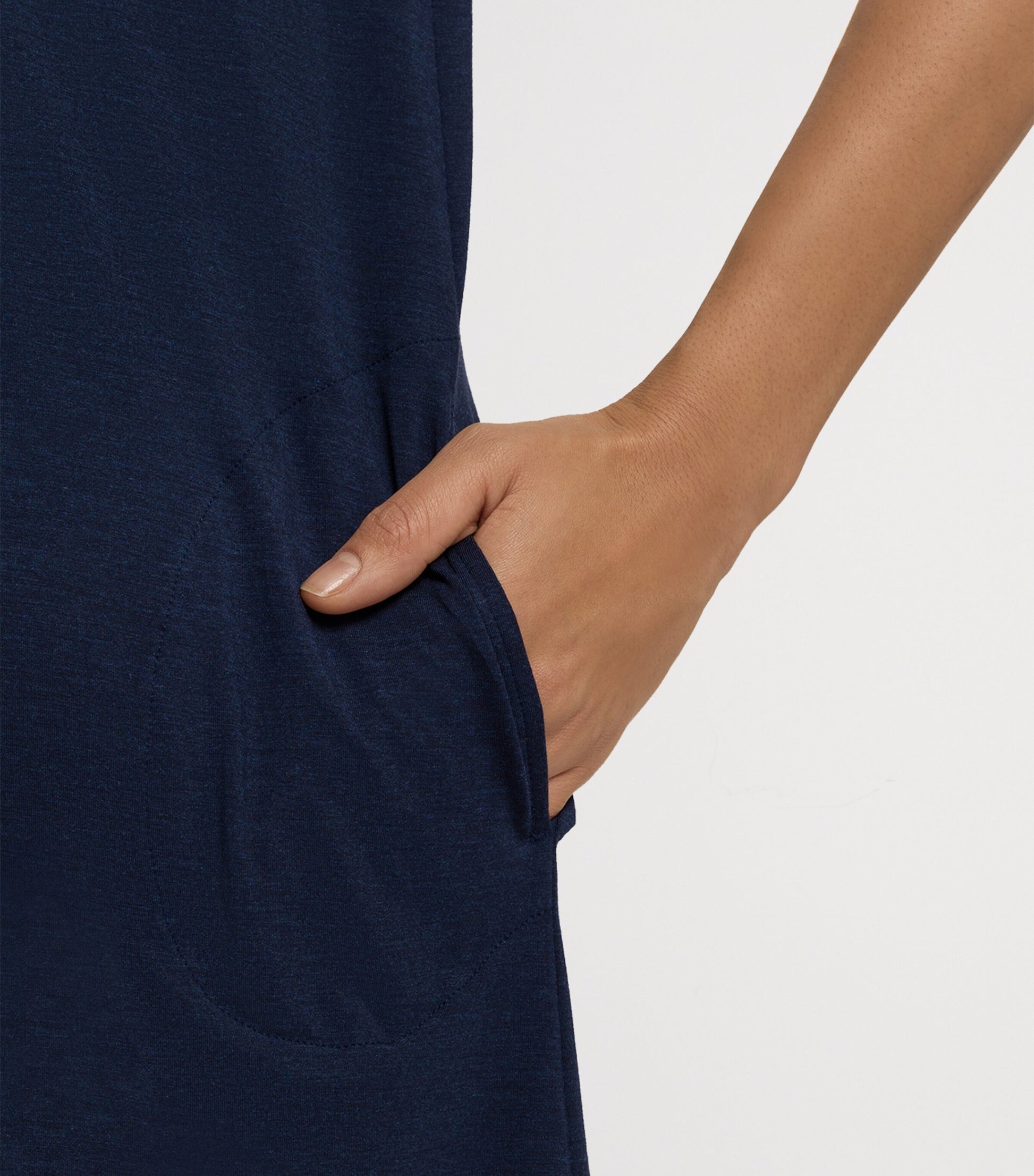 Hanro Navy Short-Sleeve Nightdress