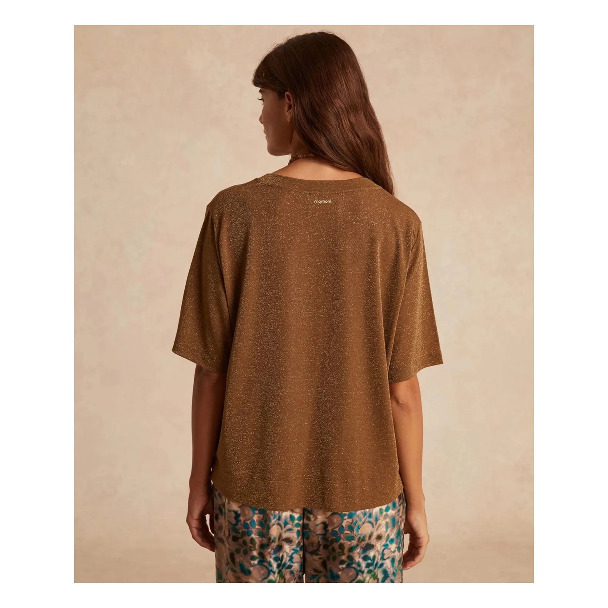 Momoni - Iora Metallic T-shirt | Tabacco