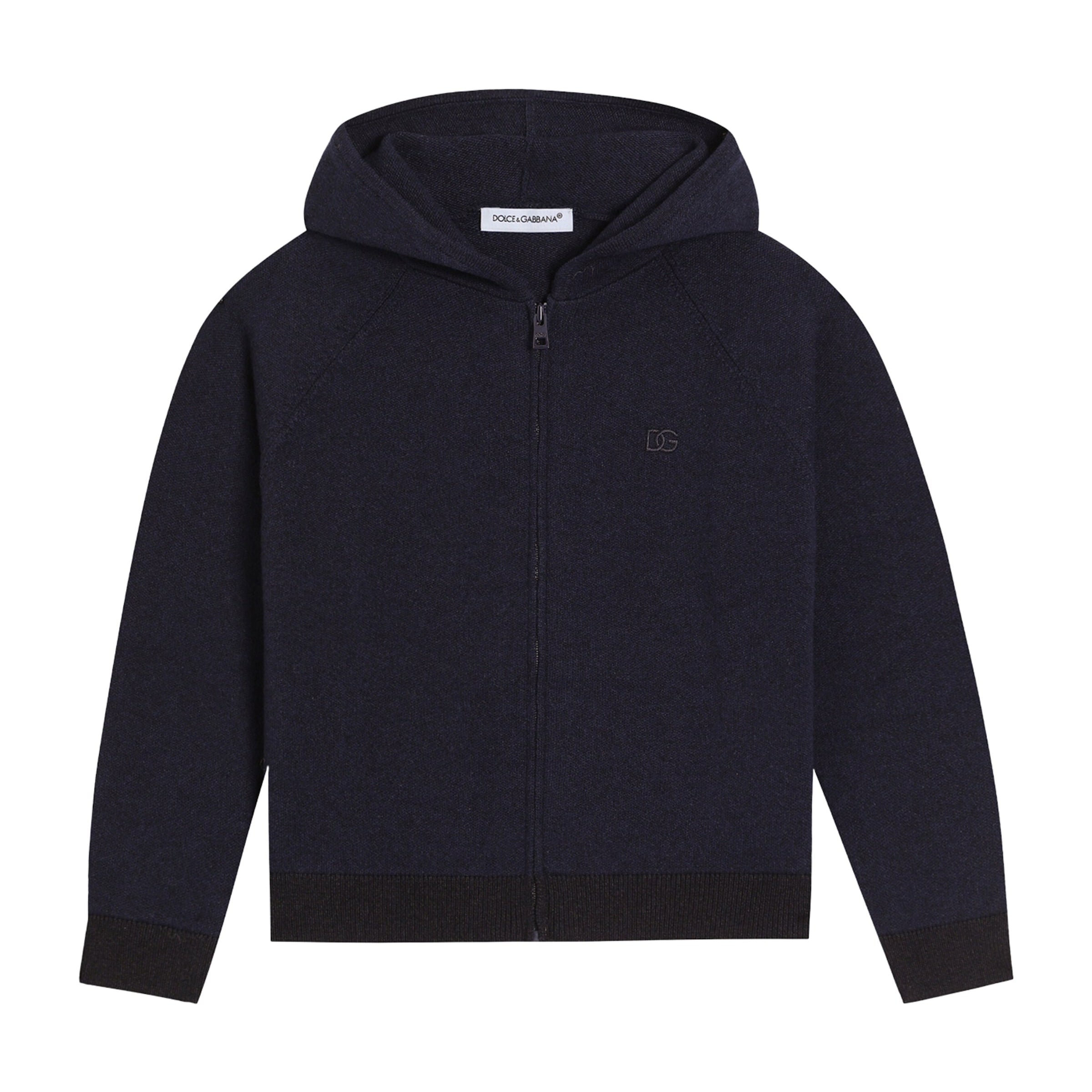 Wool-Cashmere DG Millennials Zip-Up Hoodie (8-12 Years)