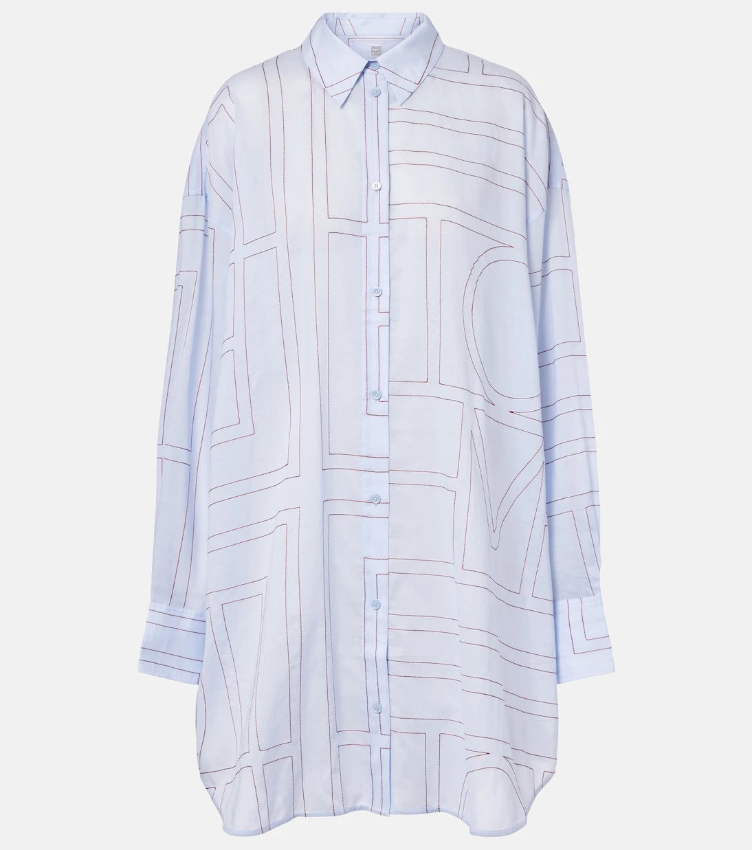 Toteme - Embroidered cotton-blend poplin shirt