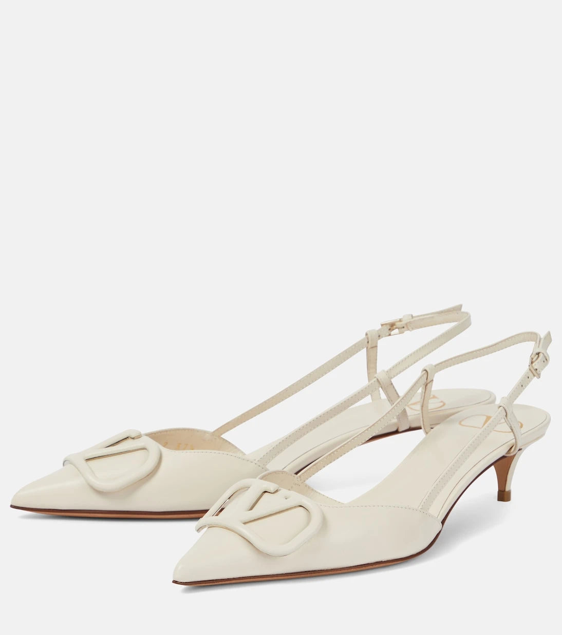 Valentino Garavani - VLogo leather slingback pumps
