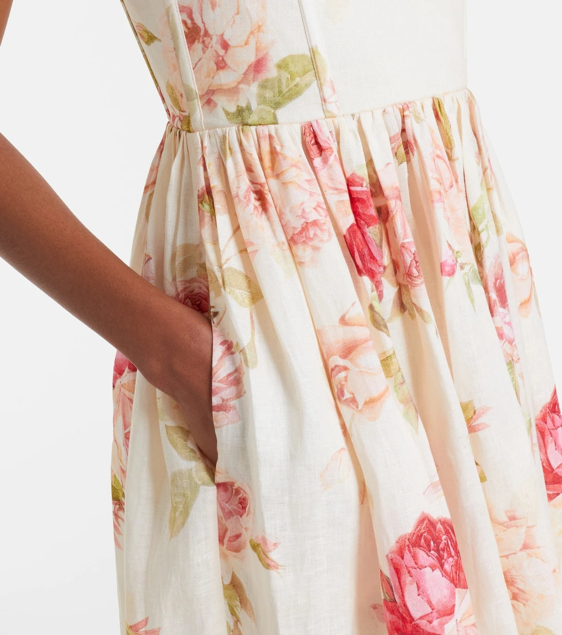 Zimmermann - Roselight floral linen midi dress