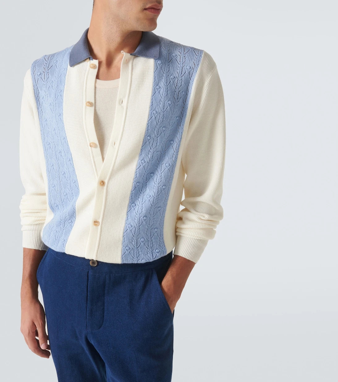 King & Tuckfield - Paneled wool cardigan