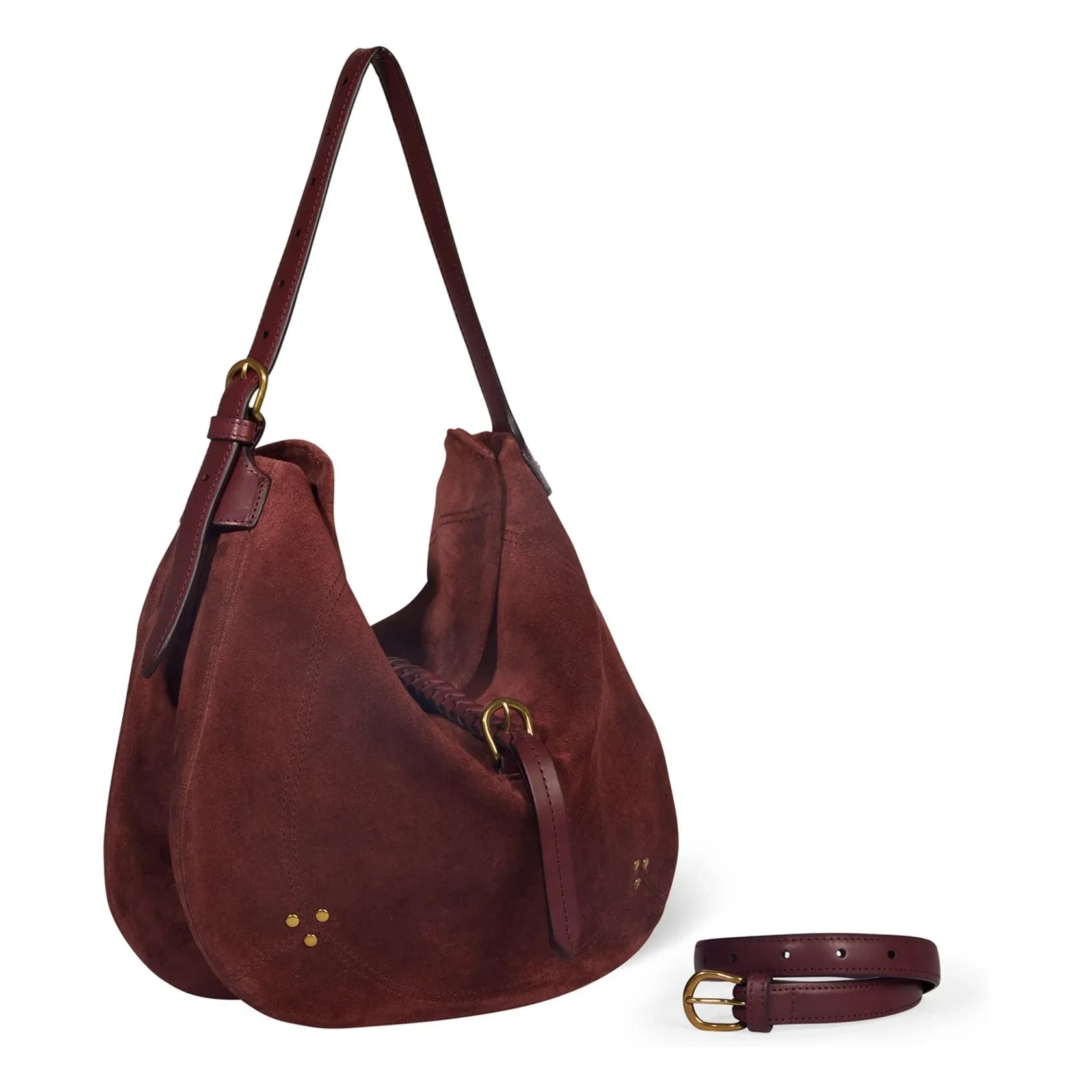 Jérôme Dreyfuss - Bag Luis Velvet crust | Dark red