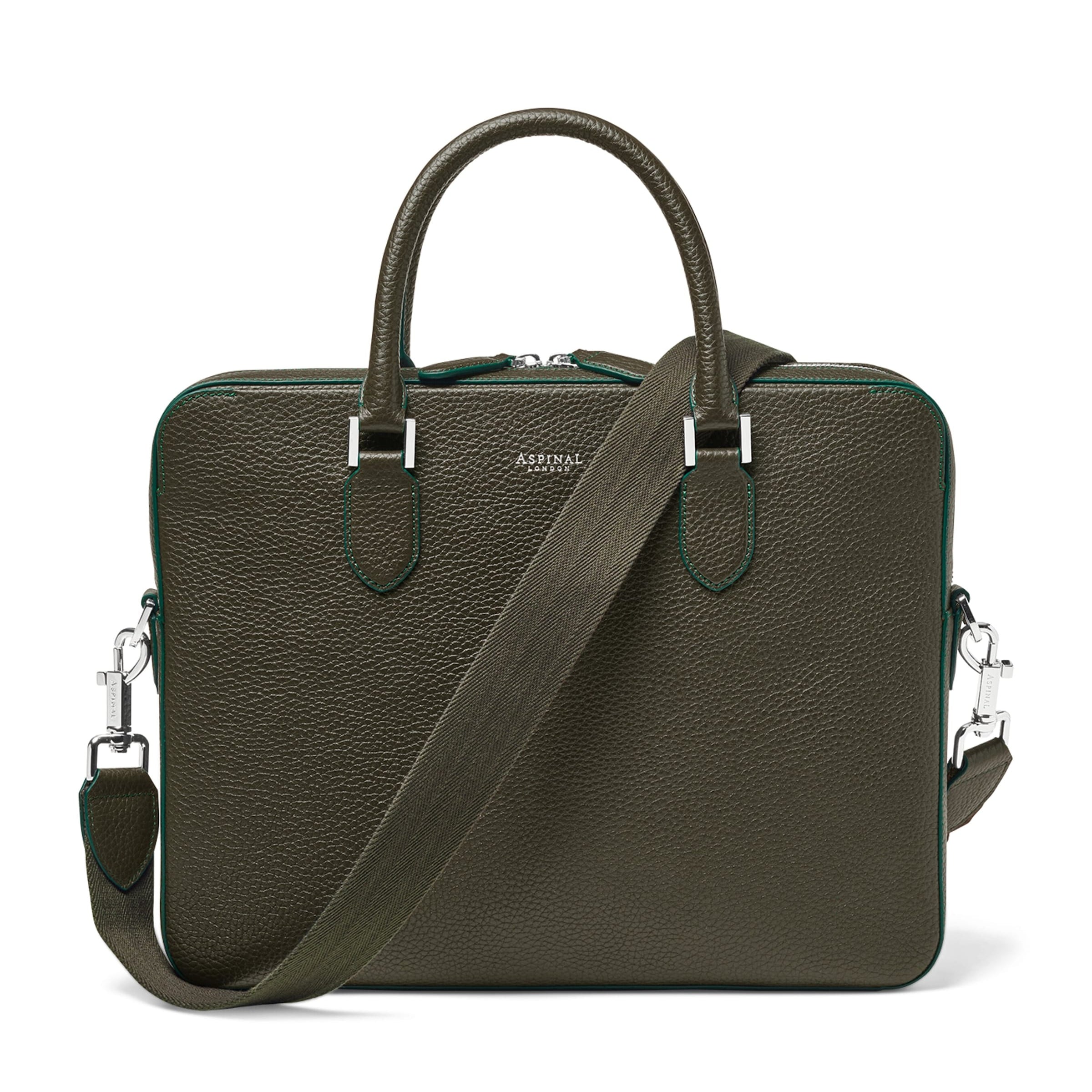 Aspinal Of London Leather Mount Street Briefcase Bag