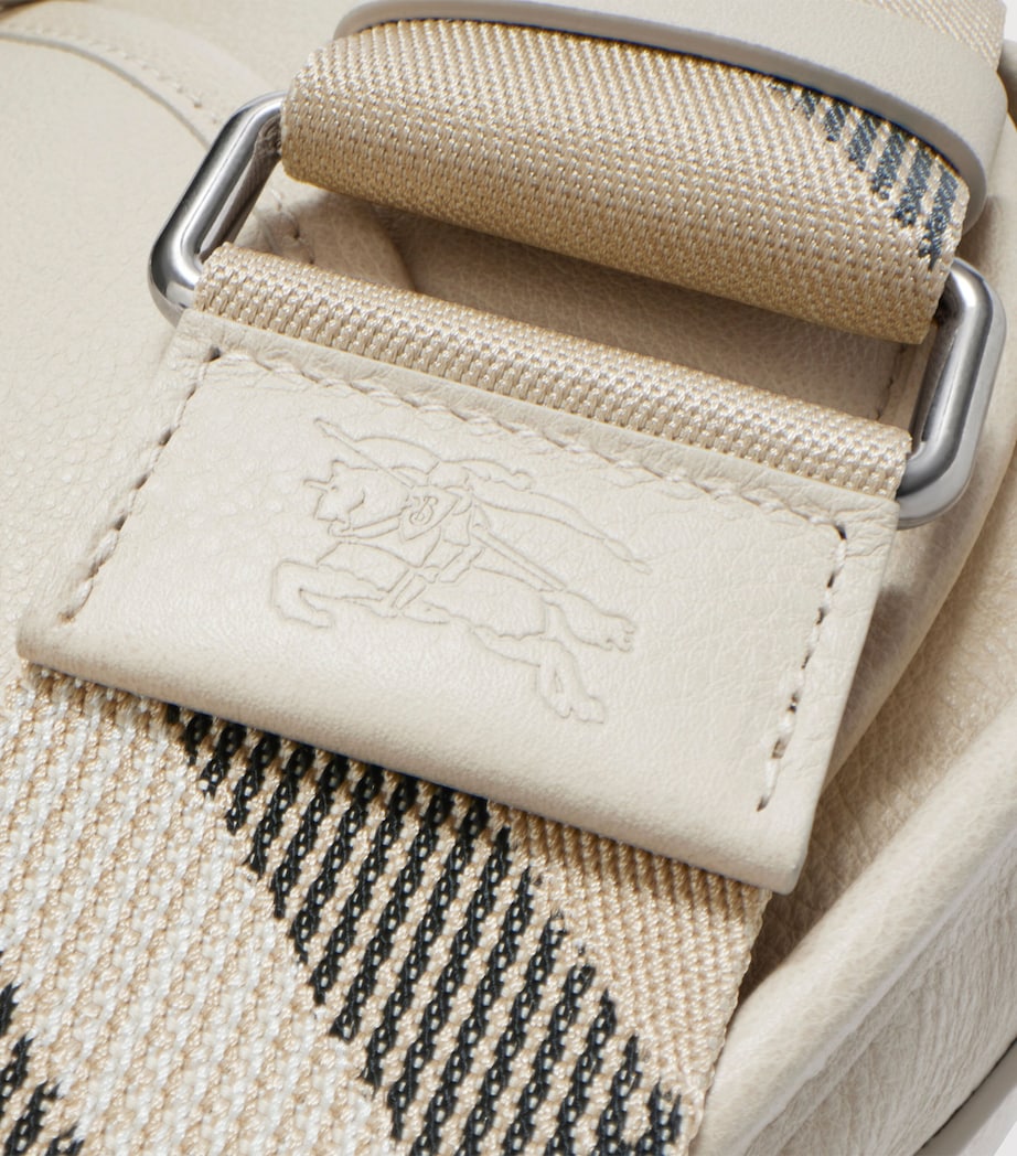 Burberry White Small Calf Leather B Clip Messenger Bag