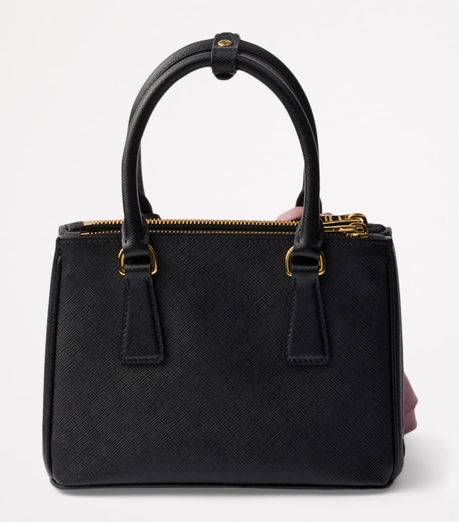 Prada Black Mini Leather Galleria Top-Handle Bag