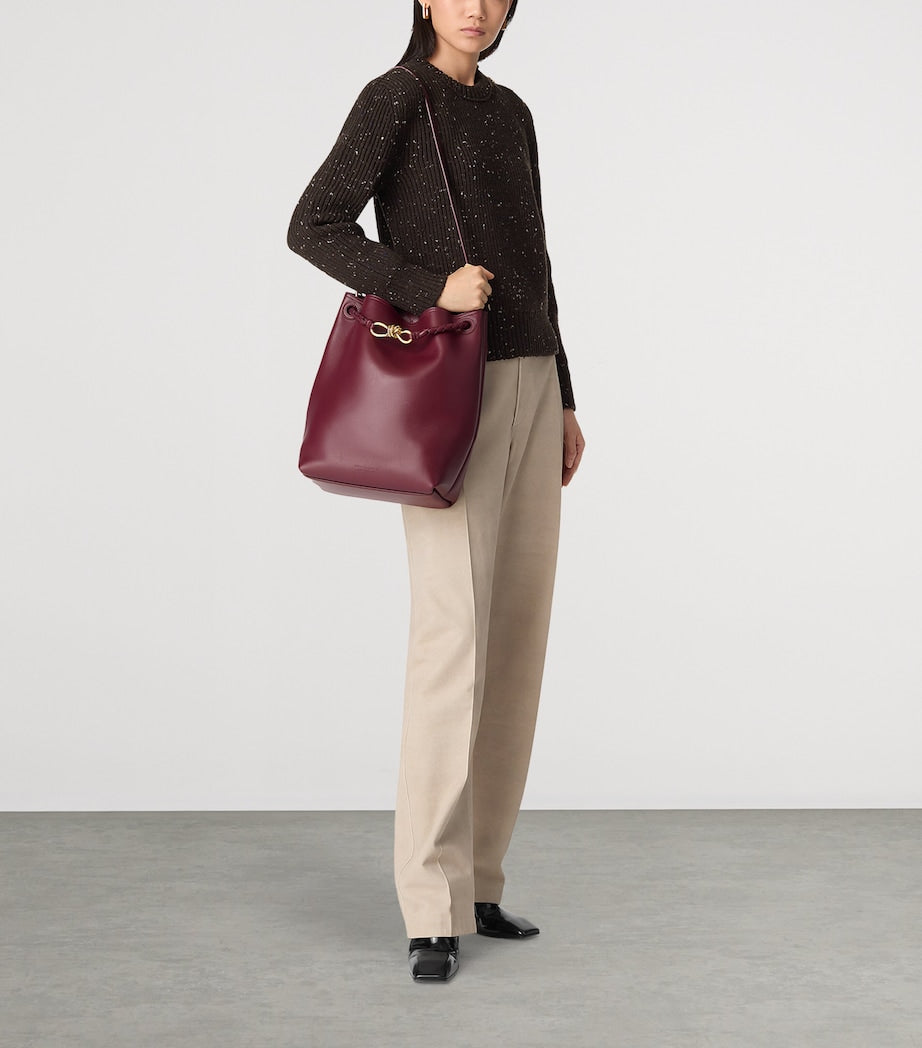 Bottega Veneta Red Leather Andiamo Bucket Bag