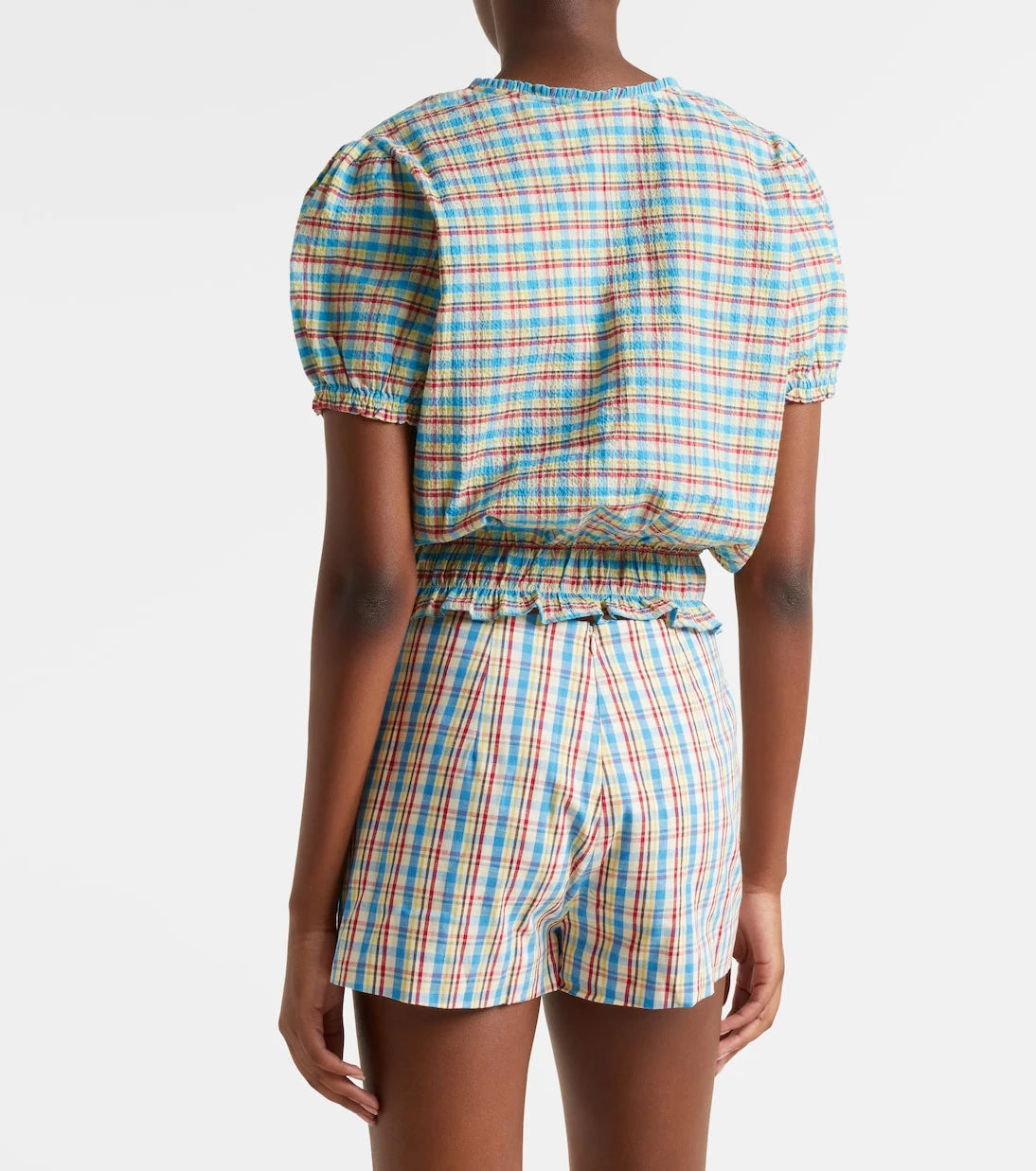 Faithfull - Santana checked cotton-blend top