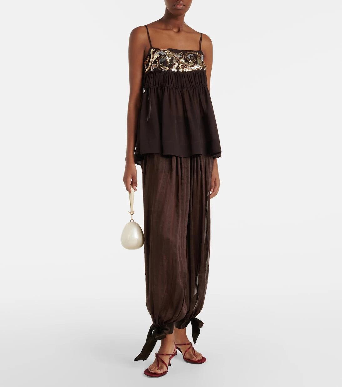 Xu Zhi - Sequined chiffon top