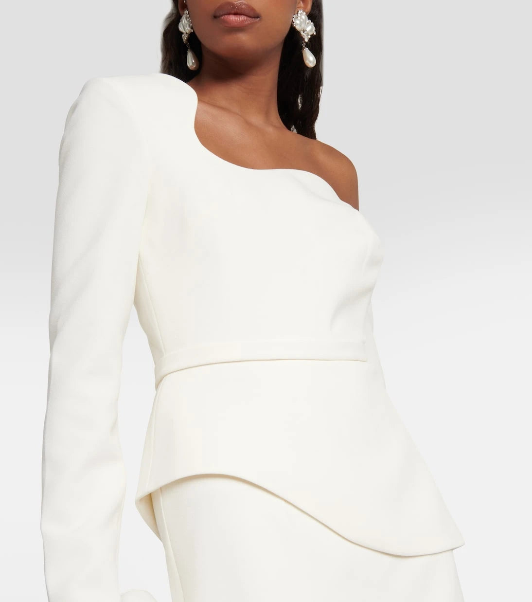 Safiyaa - Bridal asymmetric midi dress