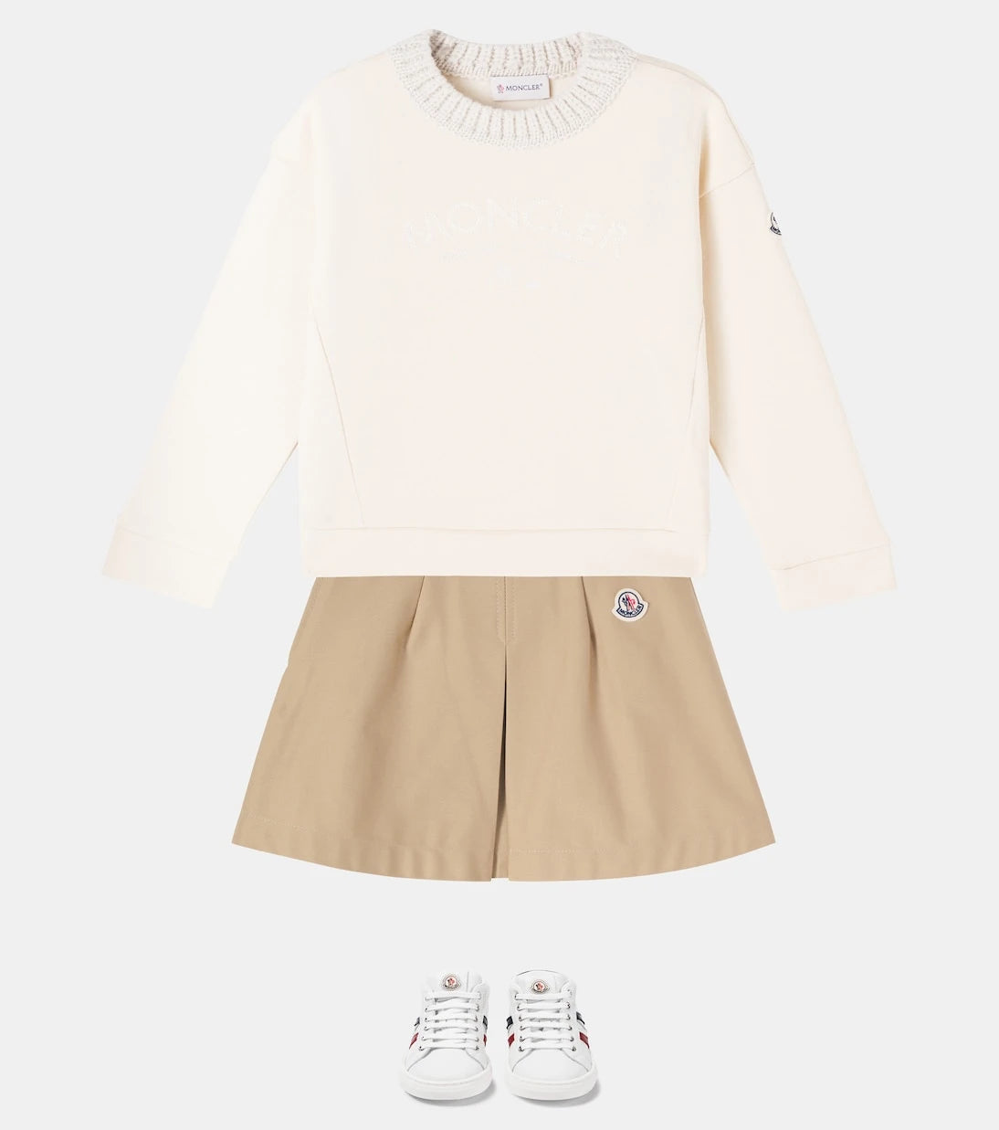 Moncler Enfant - Wool-trimmed cotton jersey sweatshirt
