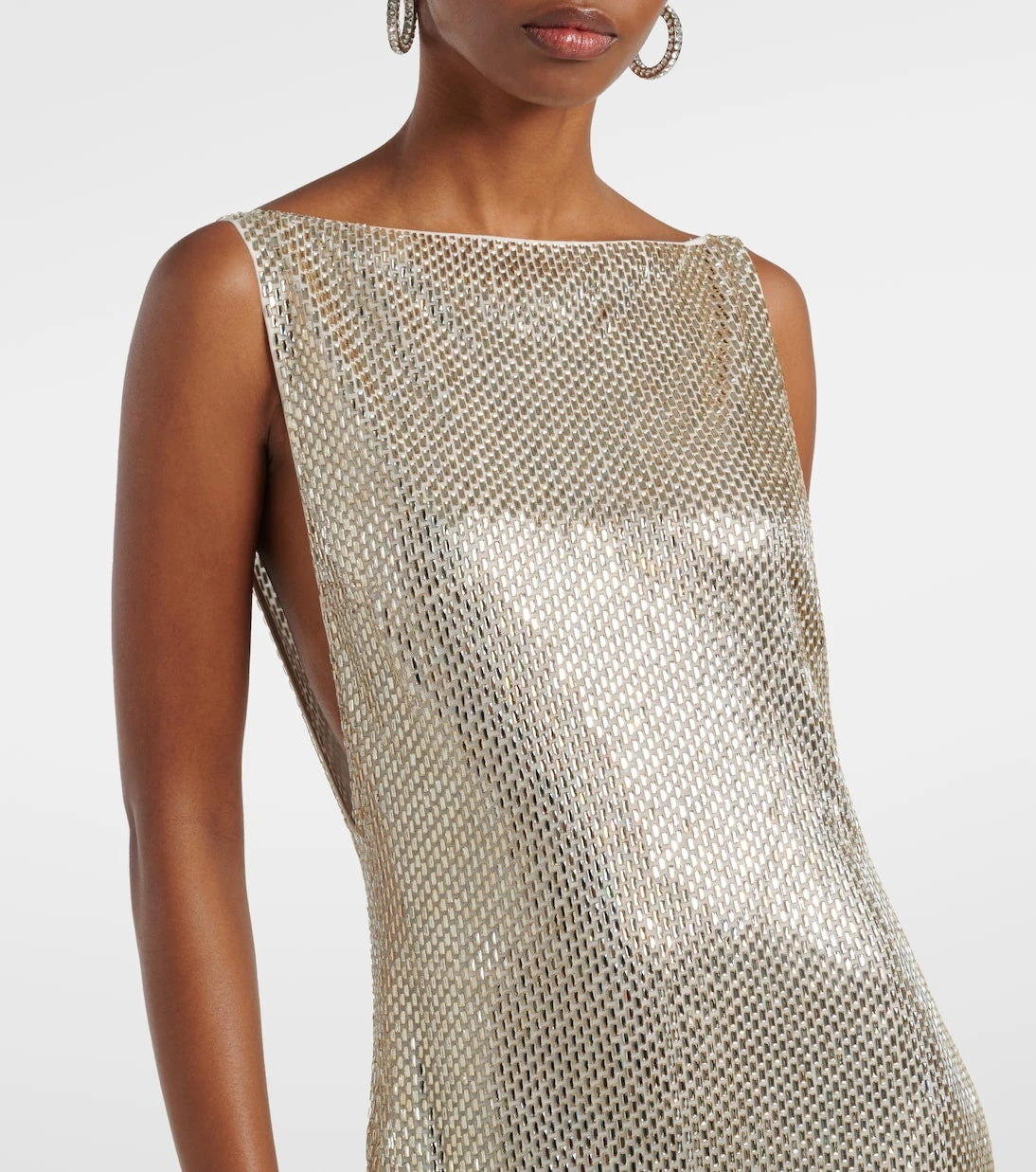 Roland Mouret - Crystal-embellished mesh gown