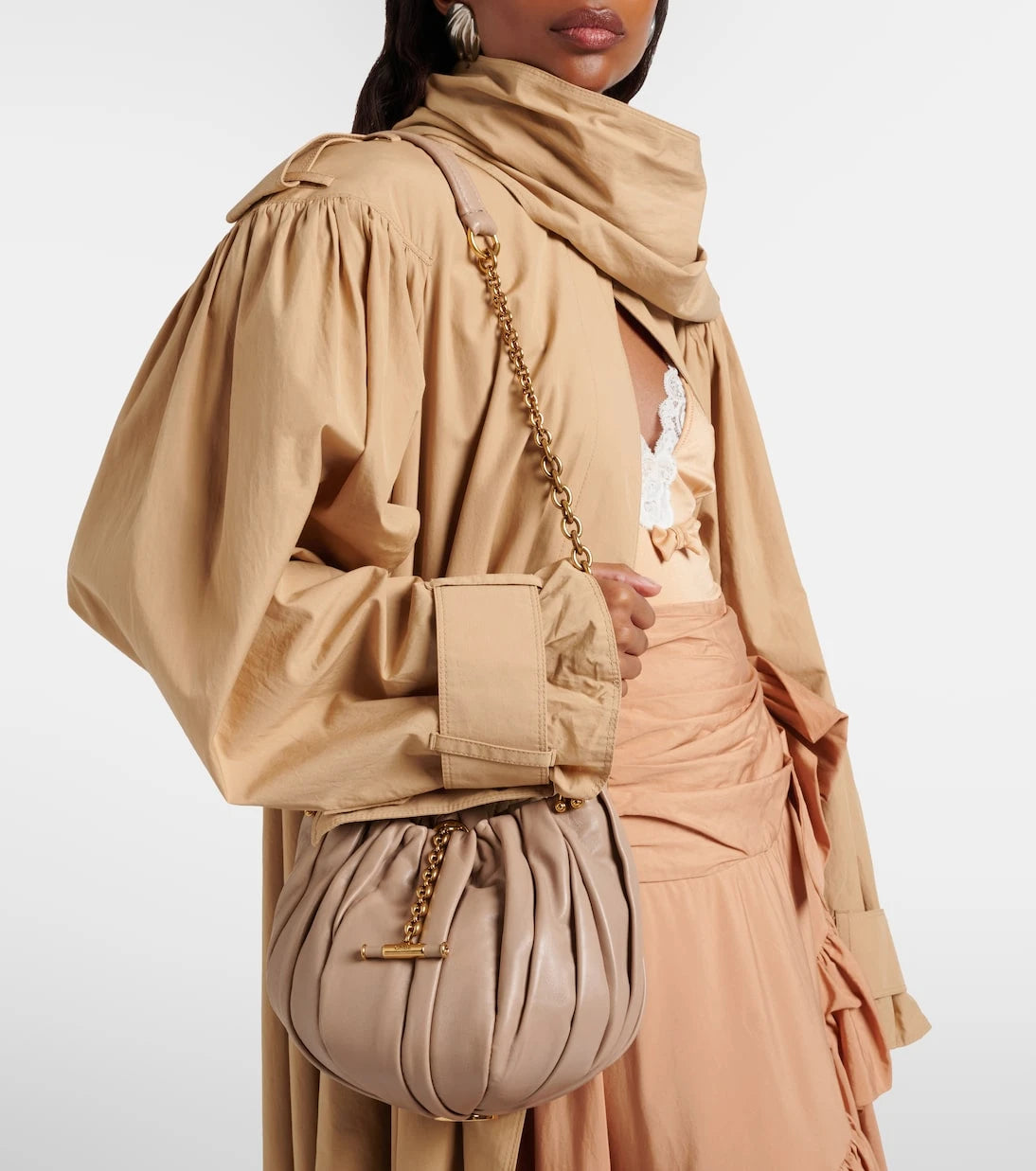 Chloé - حقيبة كتف صغيرة من جلد بليسيه من Chloé
