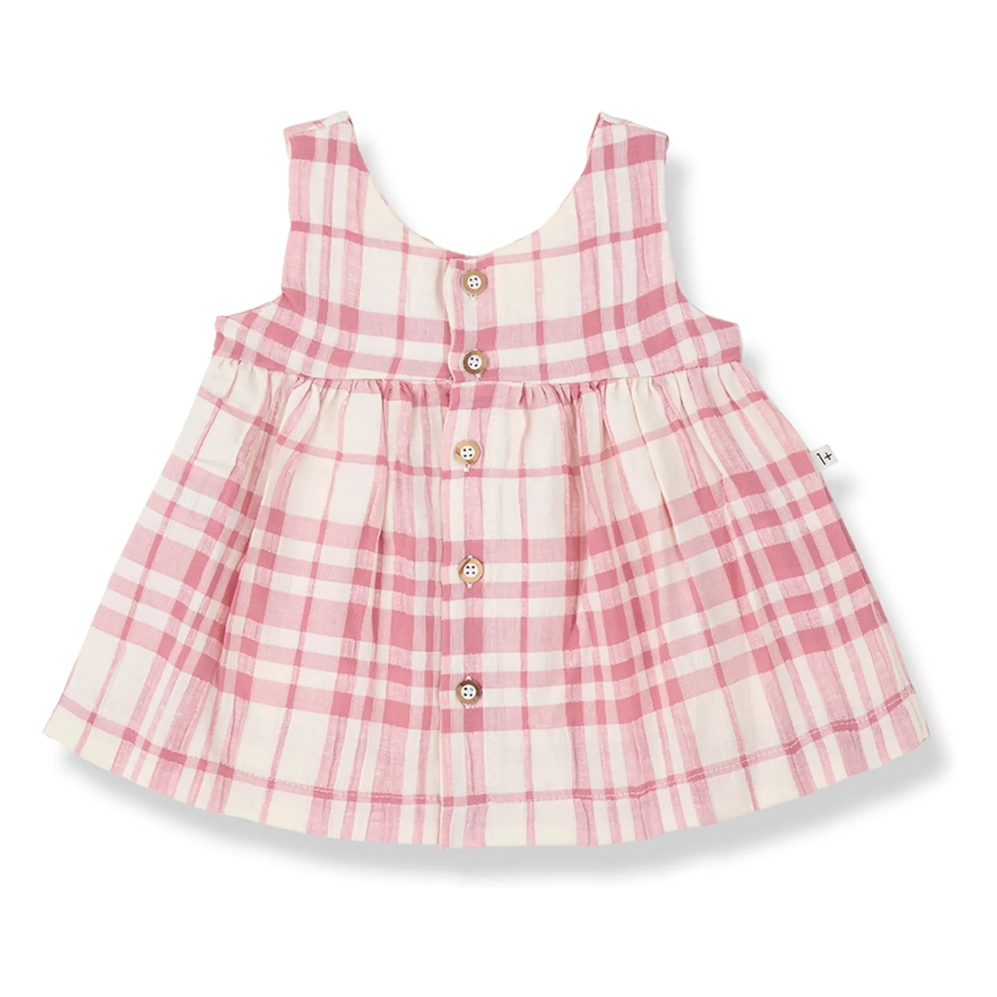 1+ in the family - Aranella Linen Check Dress | Blush