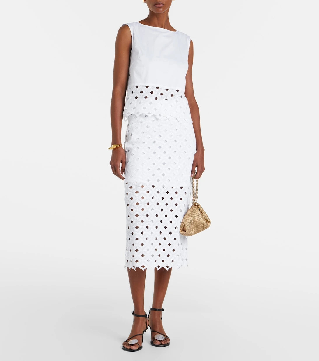 Max Mara - Zorro macramé midi skirt