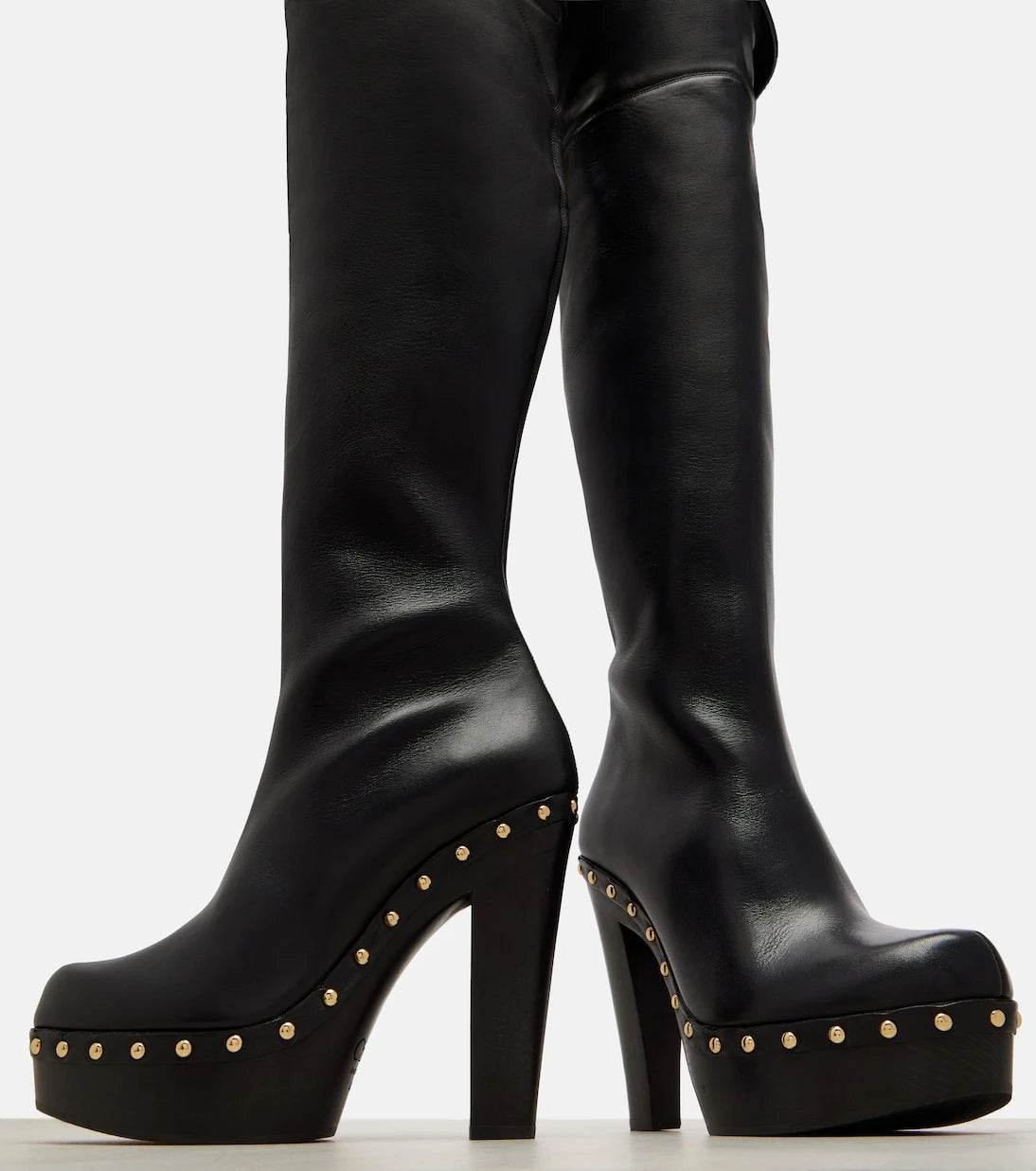 Chloé - Lola studded leather over-the-knee boots