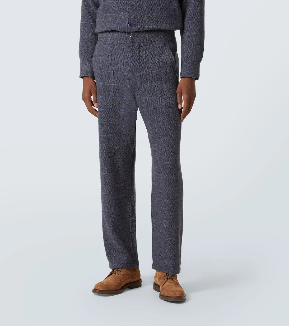 God's True Cashmere - Herringbone checked cashmere straight pants