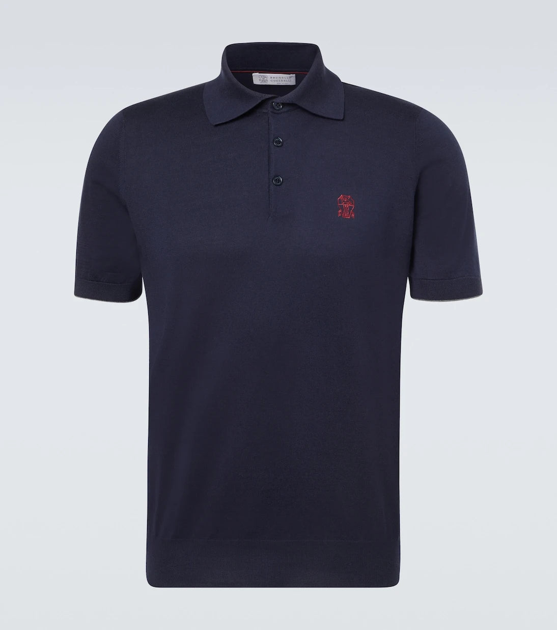 Brunello Cucinelli - Embroidered cotton piqué polo shirt