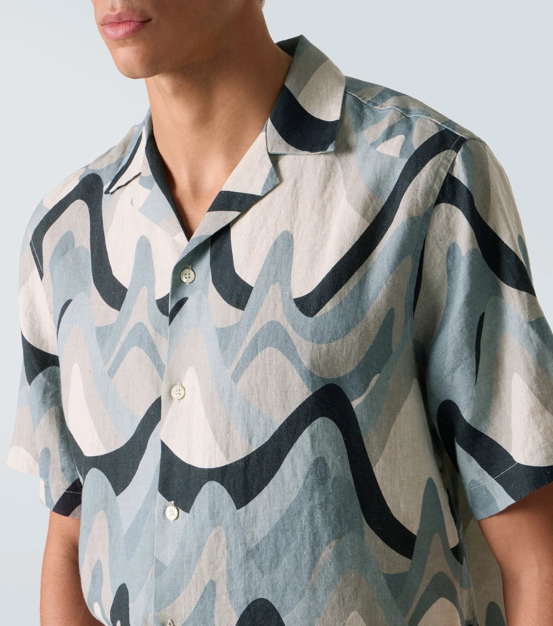 Frescobol Carioca - Roberto printed linen bowling shirt