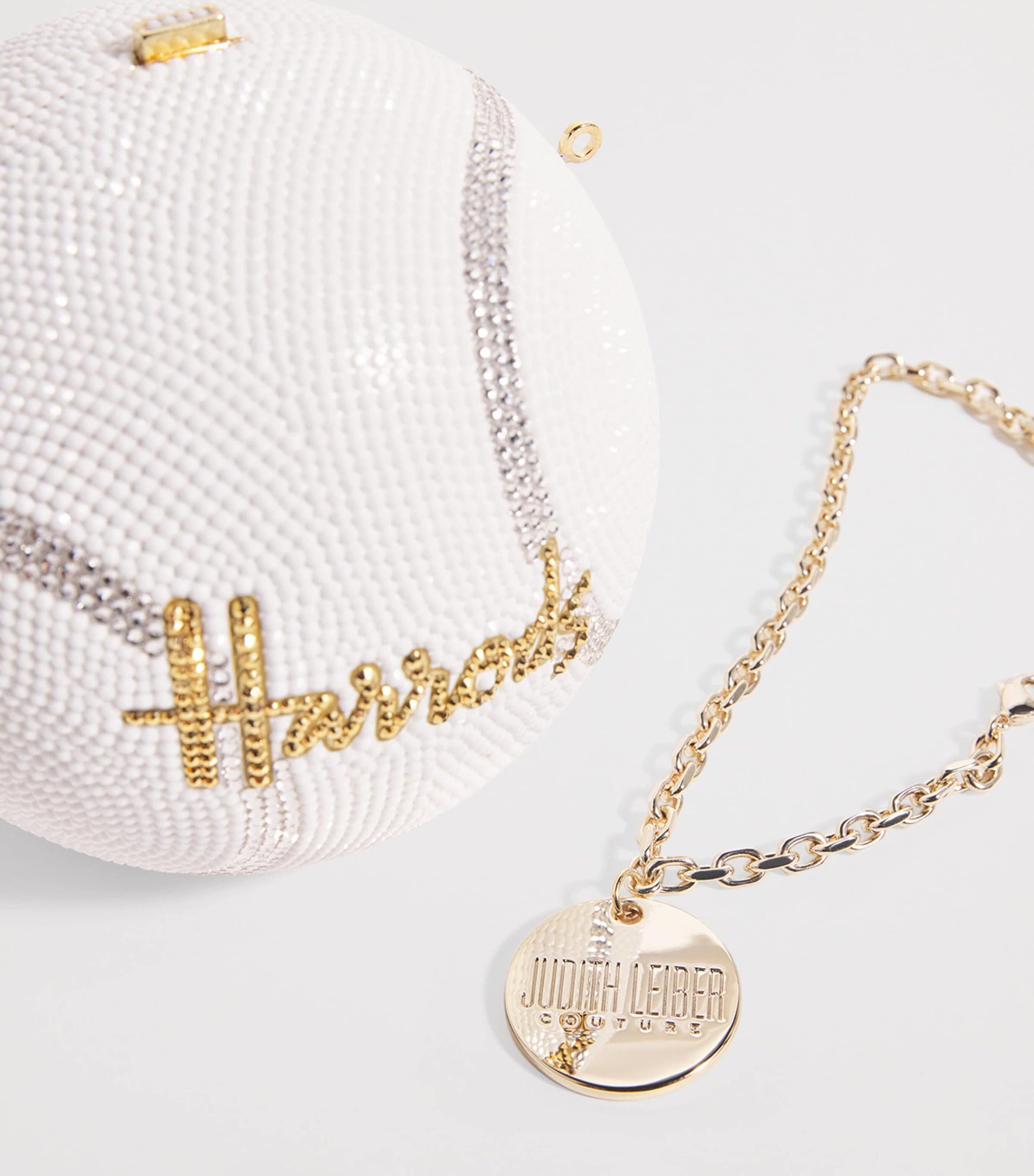 White x Harrods Embellished Tennis Ball Clutch Bag