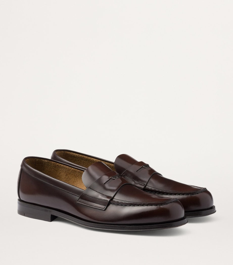 Brushed Leather Loafers