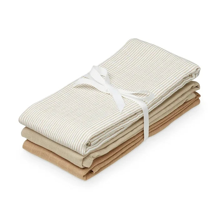 Cam Cam Copenhagen Bebek Pamuklu Kundak Bezi Classic Stripes Camel 3'lü