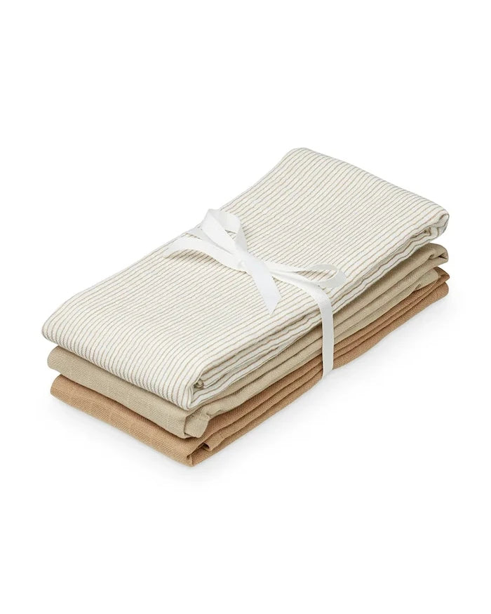 Cam Cam Copenhagen Bebek Pamuklu Kundak Bezi Classic Stripes Camel 3'lü