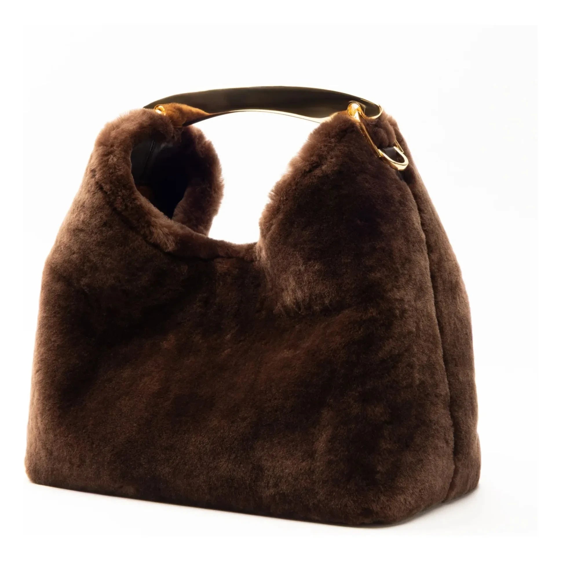 Elleme - Small Boomerang Shearling bag | Brown