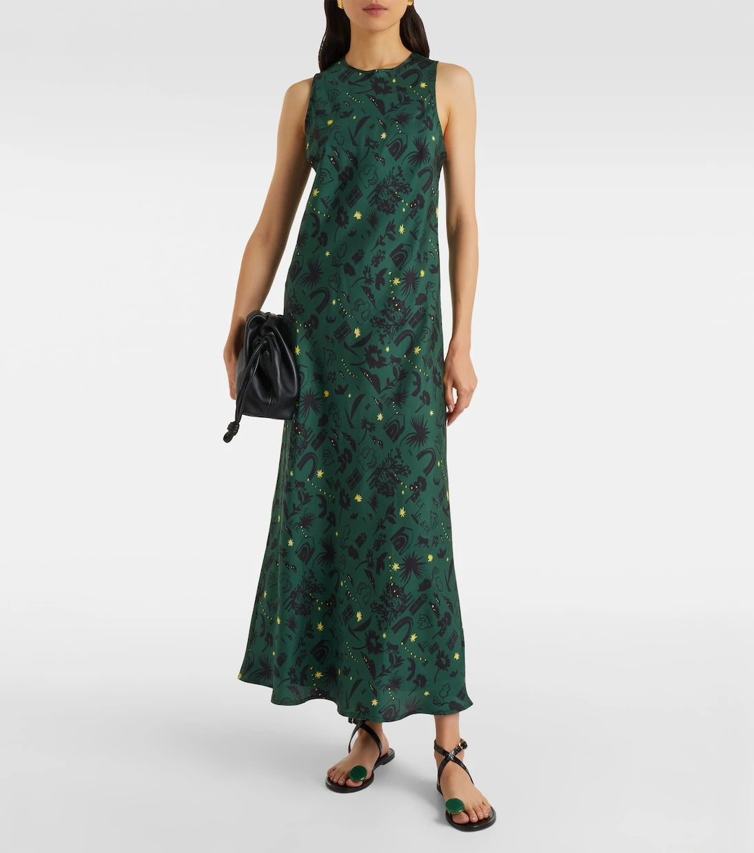 Asceno - Valencia printed silk charmeuse maxi dress