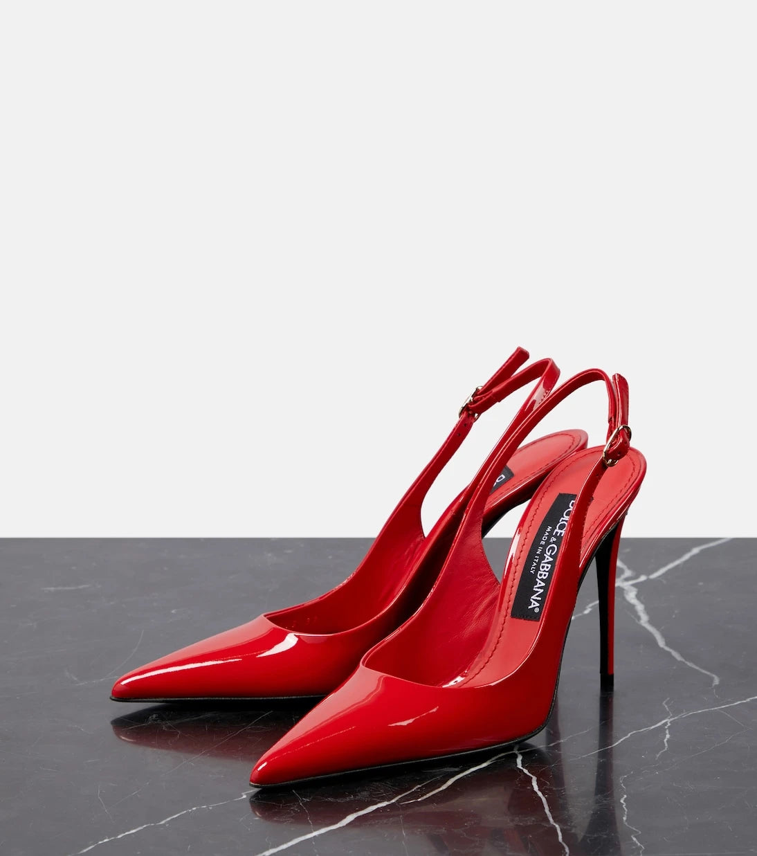 Dolce&Gabbana - DG patent leather slingback pumps