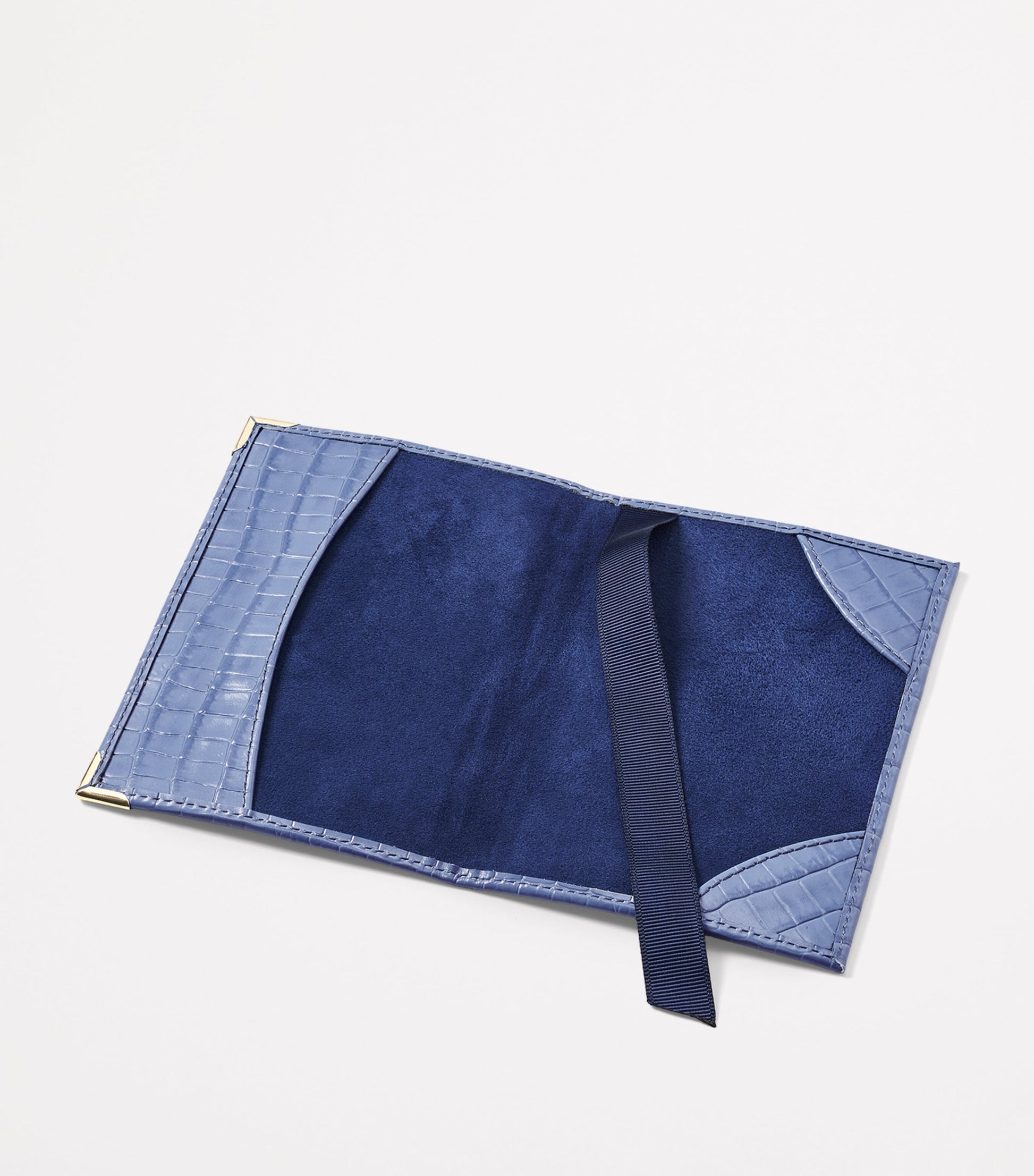 Croc-Embossed Leather Passport Cover