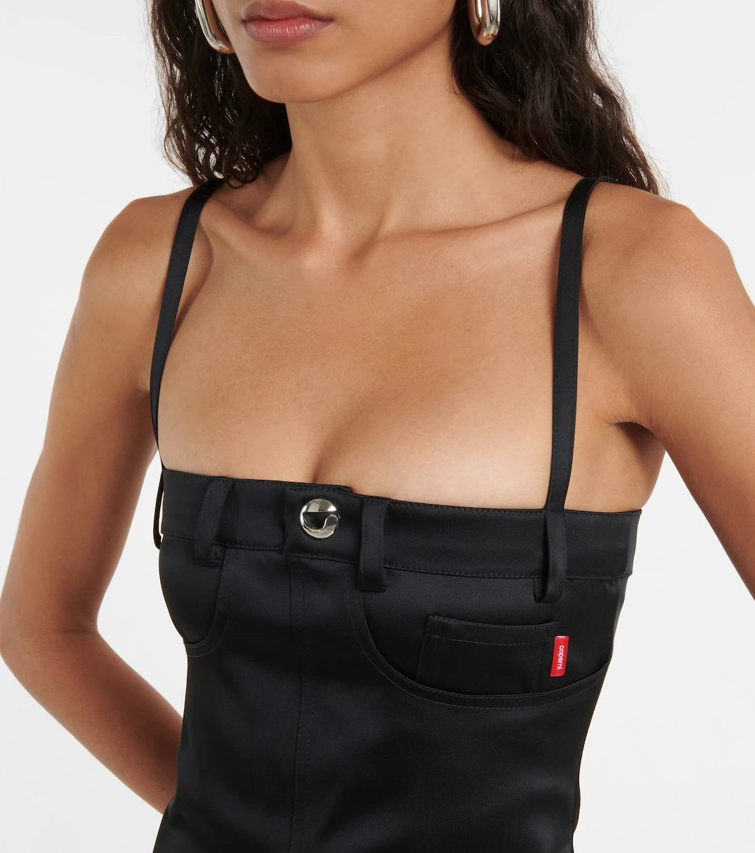 Coperni - Bustier top satin crêpe minidress