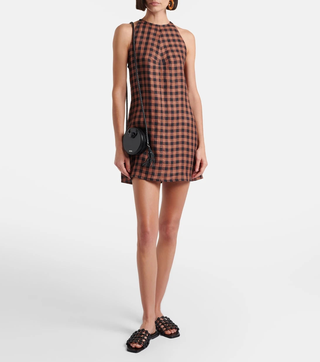 Asceno - Antigua gingham linen minidress
