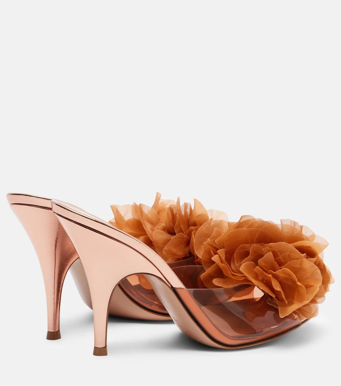 Gianvito Rossi - Igea floral-appliqué PVC mules