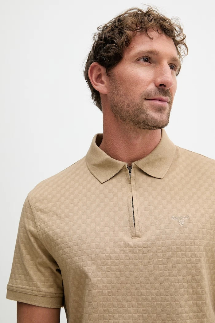 Barbour тениска с яка мъжка памучна Hockham