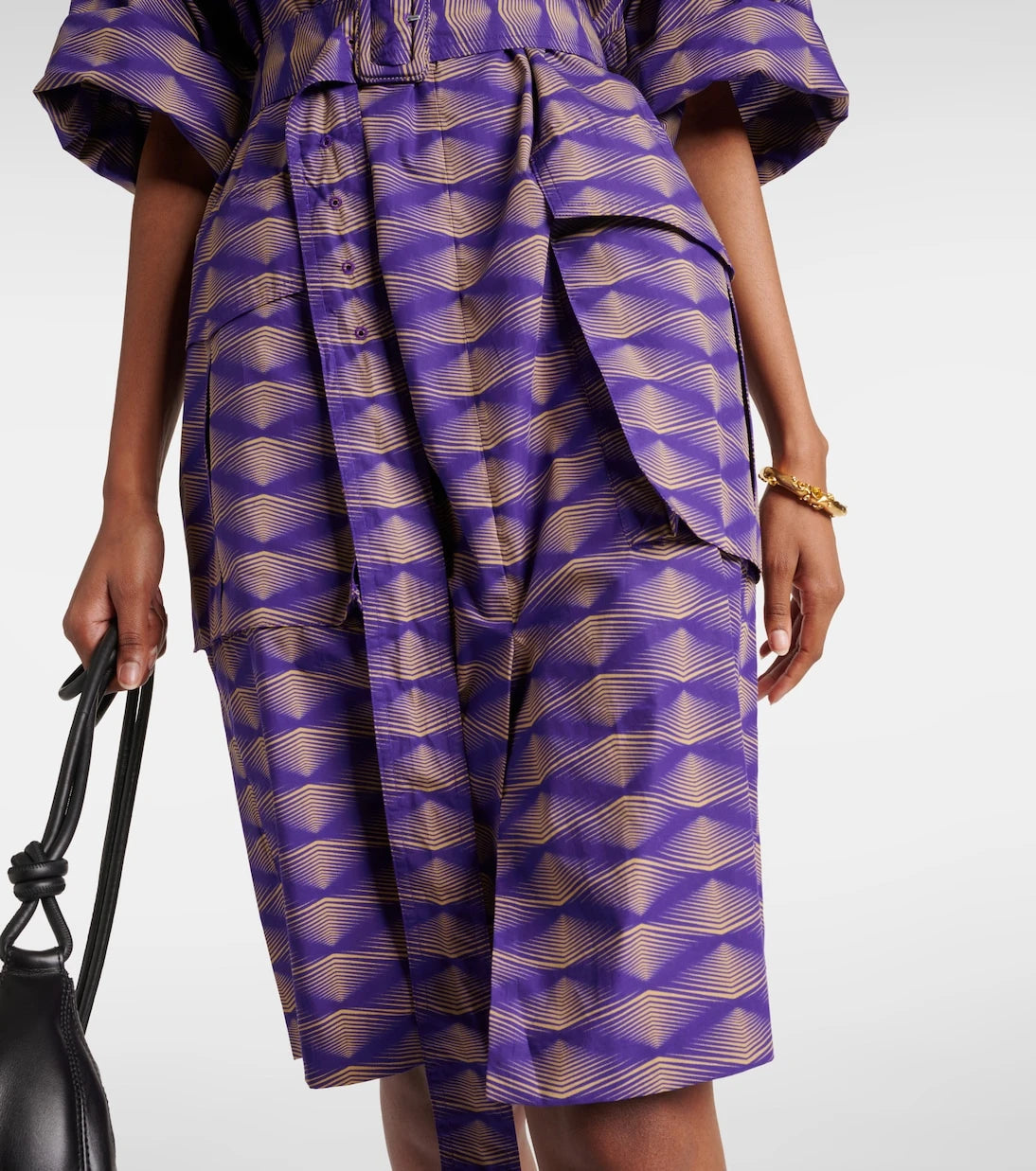 Dries Van Noten - فستان قصير من البوبلين القطني المطبوع