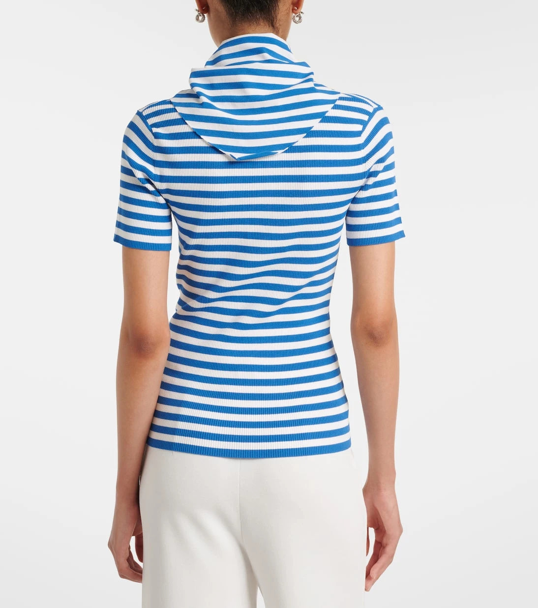 Max Mara - Striped scarf-detail knitted top