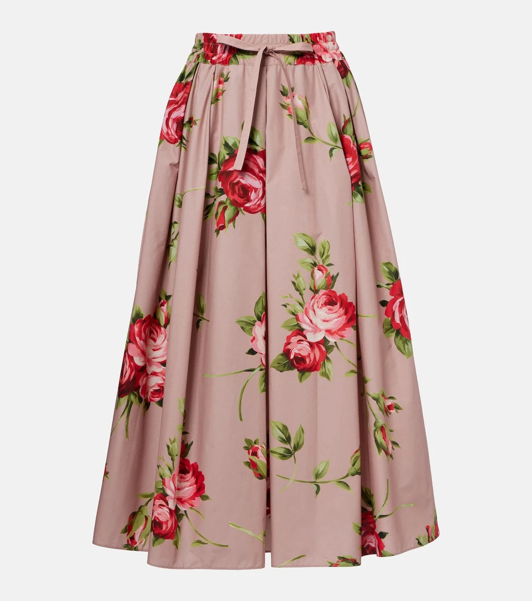 Dolce&Gabbana - Floral pleated cotton midi skirt