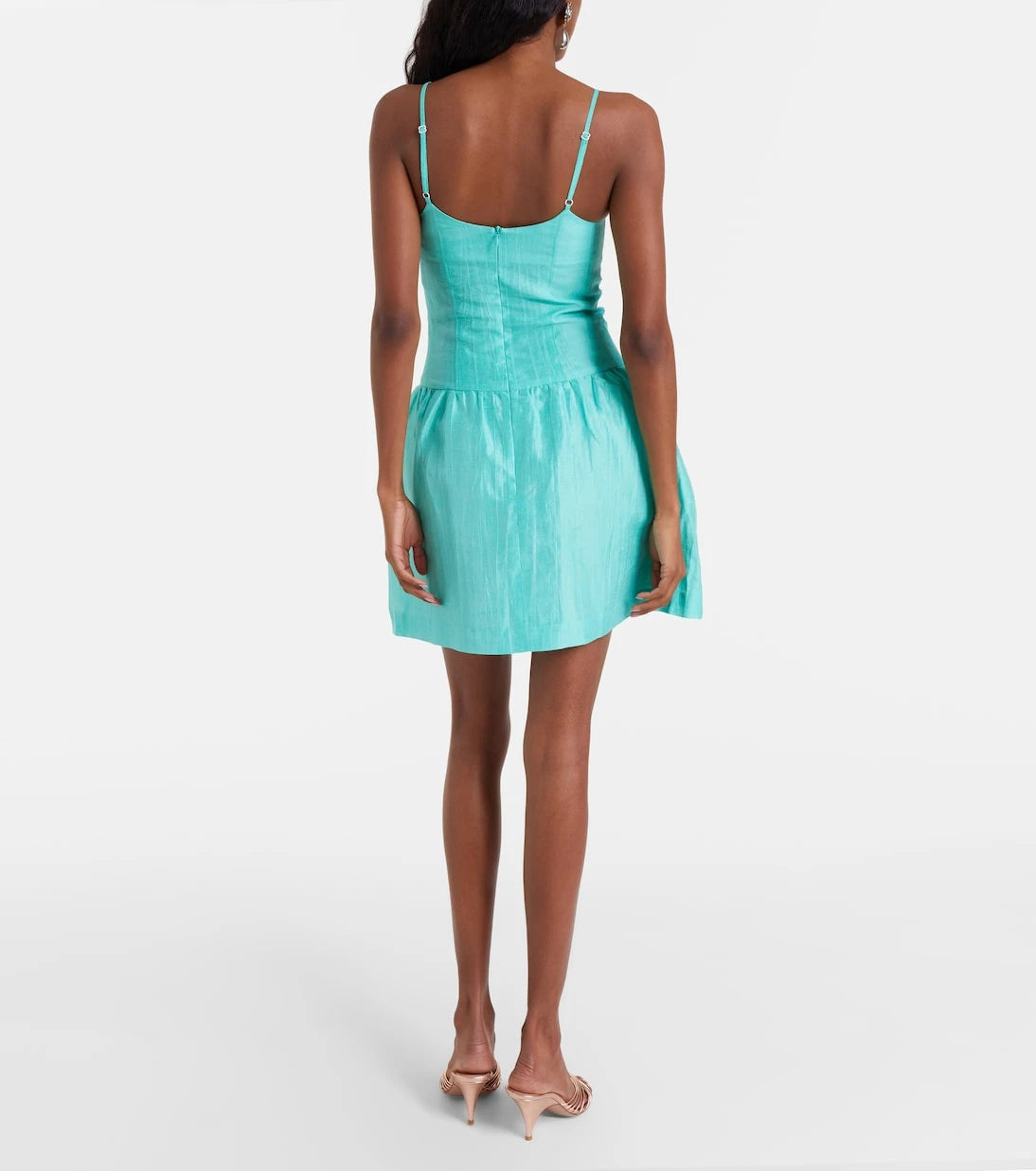 Shushu/Tong - Embellished linen-blend minidress