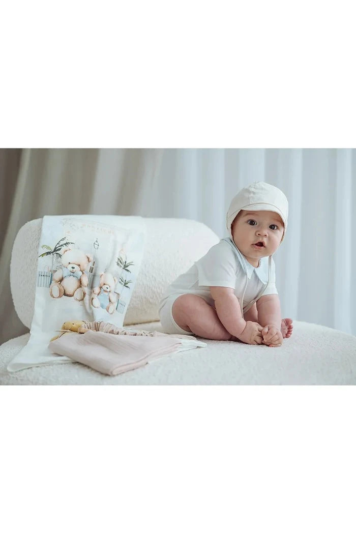 Jamiks bebek için pamuklu kulaklıklı şapka DAMIEN