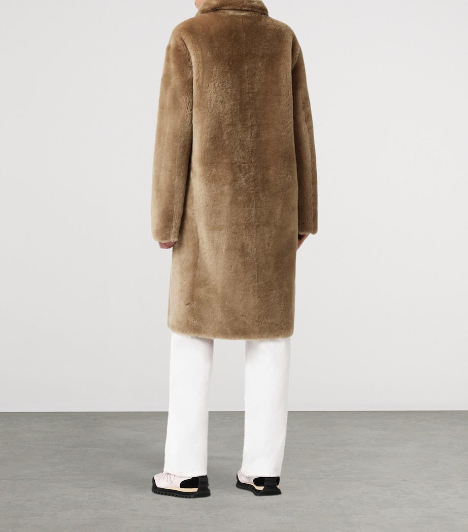 Shearling Reversible Serra Coat CONKER BROWN