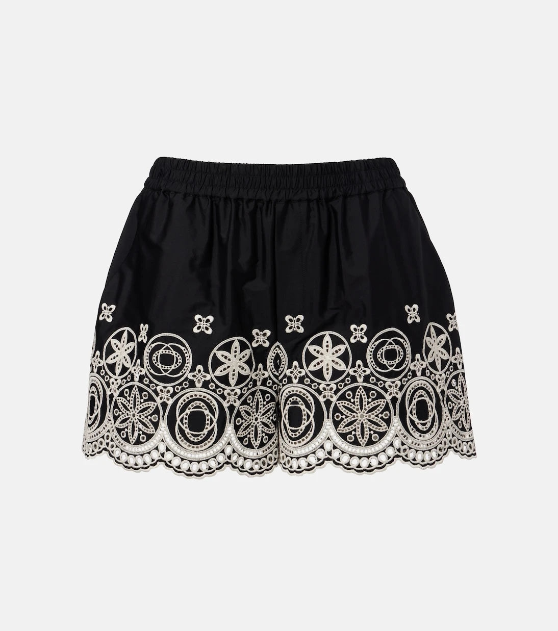La DoubleJ - Pull-Up embroidered cotton shorts