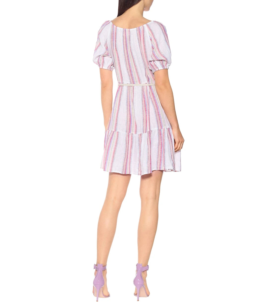 Velvet - Cinthia striped linen-blend minidress