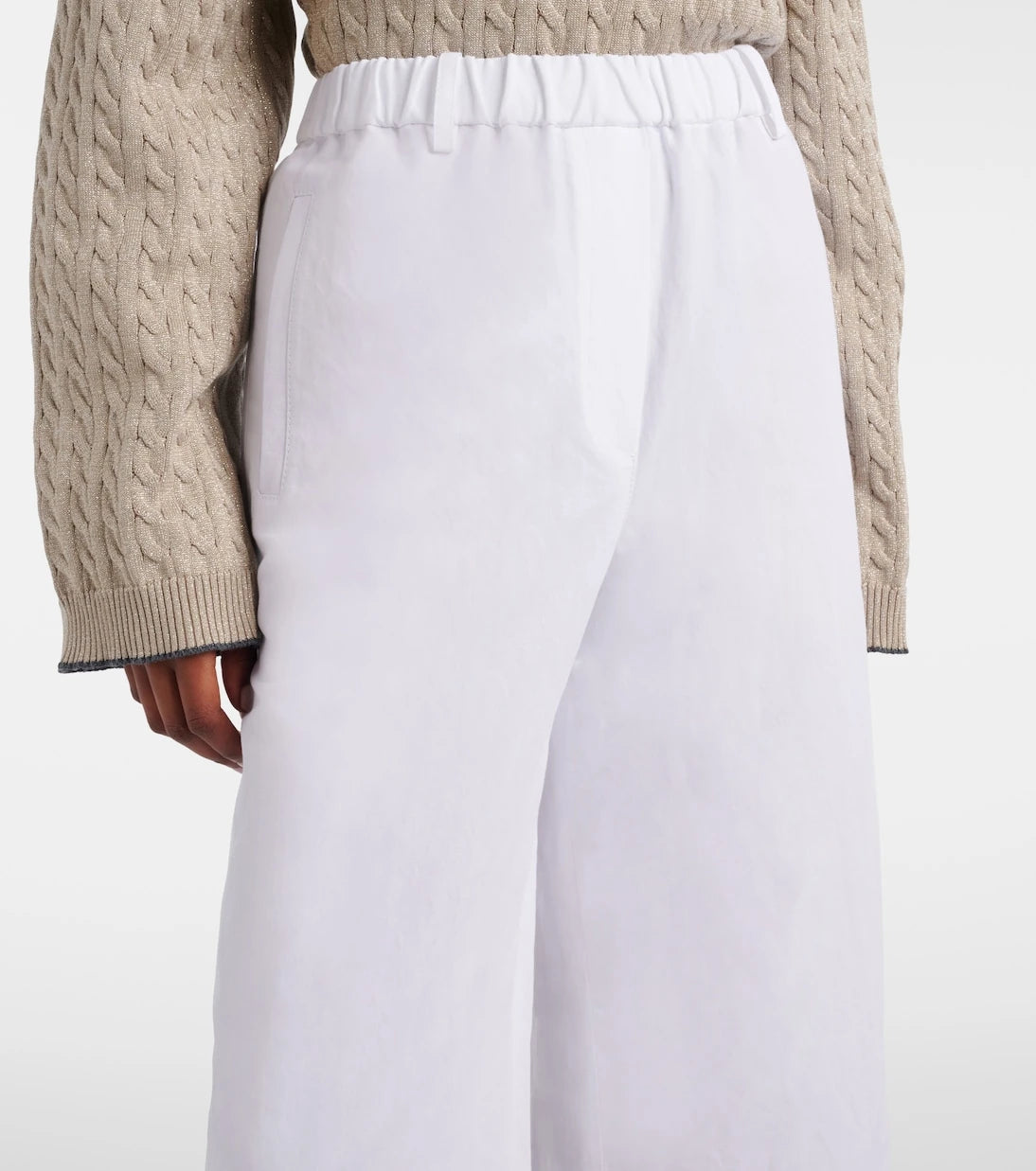 Brunello Cucinelli - Linen and cotton wide-leg pants