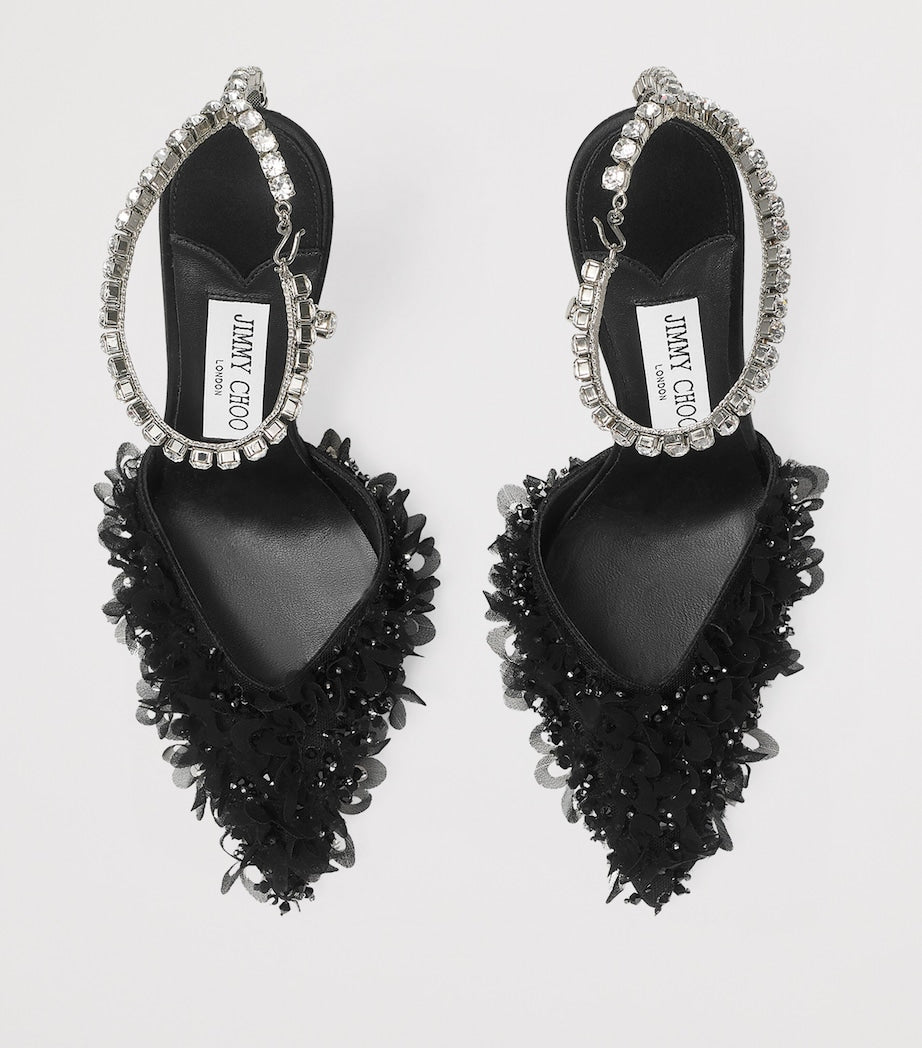 Saeda 100 Satin Embellished Heeled Sandals