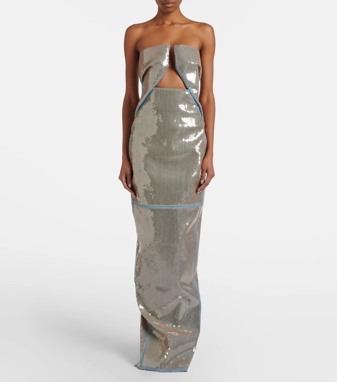 Rick Owens - Prong sequined denim gown